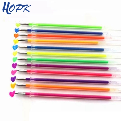 12pcs/set Colors Gel Pen Refill 0.7mm Multi Colored Painting Gel Ink Ballpoint Pens Refills Rod for School Stationery ► Photo 1/6