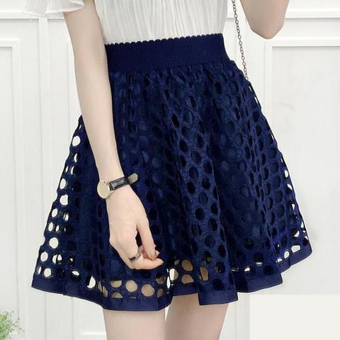 Zuolunouba Summer Fashion Casual Beaded Embroidery Floral Harajuku Wild Lace Mesh High Waist Female Mini Puff Skirt ► Photo 1/6