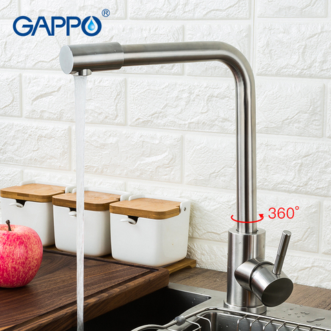 GAPPO 304 stainless steel Kitchen Faucet Single Handle Single Hole Mixers Sink Tap Kitchen Faucet Modern Hot and Cold Water taps ► Photo 1/6