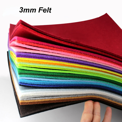 3mm Thickness 30x30cm Polyester Cloth Non Woven Felt For DIY Sewing Dolls Crafts Pattern Materials Bundle Home Decorations 1Pc ► Photo 1/4