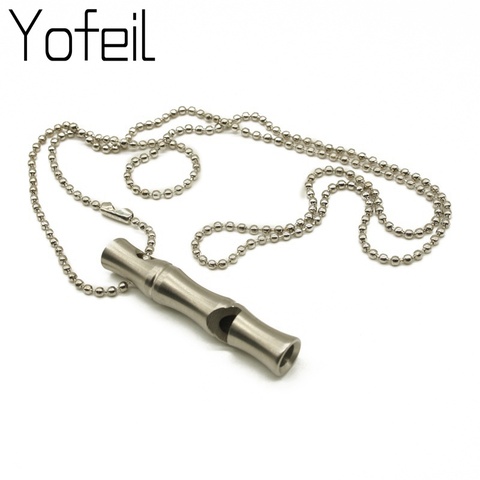 Outdoor Camping Ultra Lightweight High Decible Stainless Steel Whistle With Chain Survival  Emergency Cheerleading Whistle ► Photo 1/6