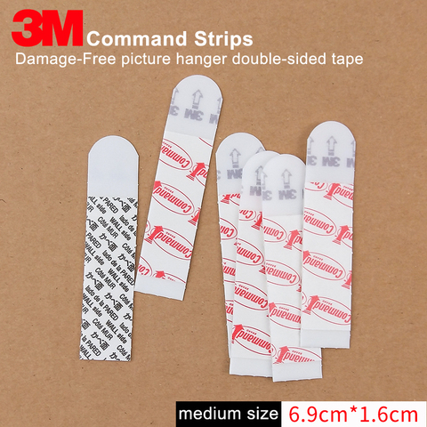 3M Command Removable Adhesive Utility wall strips Refill Adhesive tape,Plastic, White,medium size 6.9cm*1.6cm ► Photo 1/6