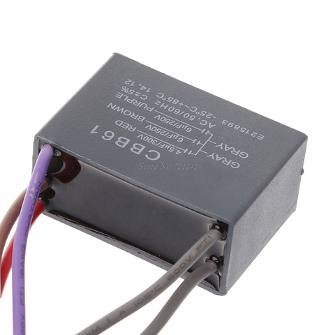 CBB61 Ceiling Fan Capacitor 4.5uf+6uf+6uf 5 Wire 250V 5 Speed Starting Capacitor ► Photo 1/6