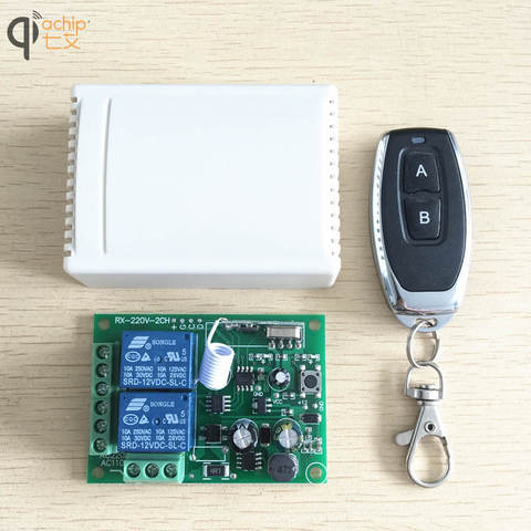 433Mhz Universal Wireless Remote Control Switch AC 85V ~ 250V 110V 220V 2CH Relay Receiver Module and RF 433 Mhz Remote Controls ► Photo 1/6