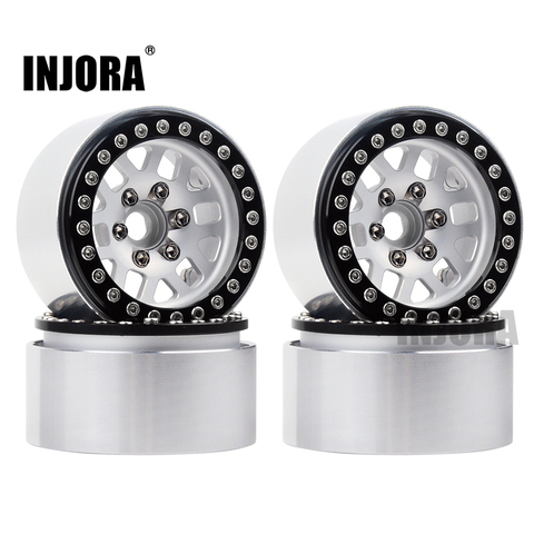 INJORA 4Pcs 1.9 Aluminum Alloy Beadlock 1.9