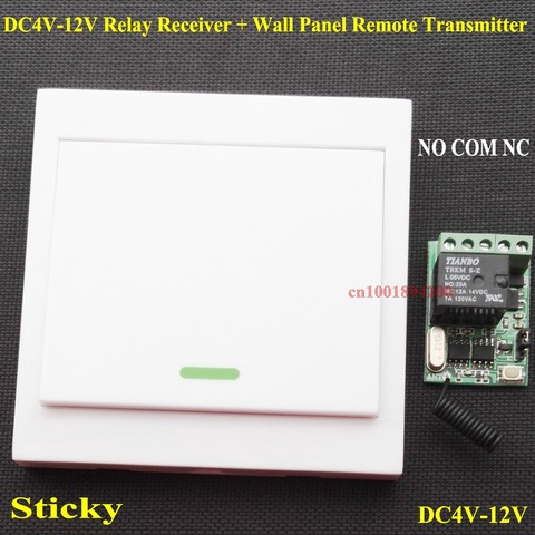 4.5V 5V 6V 7.4V 9V 12V Mini Relay Receiver Remote Control Switch NO COM NC Contact ASK Smart Home Wall Panel Remote Transmitter ► Photo 1/6