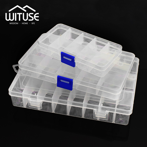 Practical Adjustable 10/15/24 Compartment Plastic Storage Box Jewelry Earring Bead Screw Holder Case Display Organizer Container ► Photo 1/6