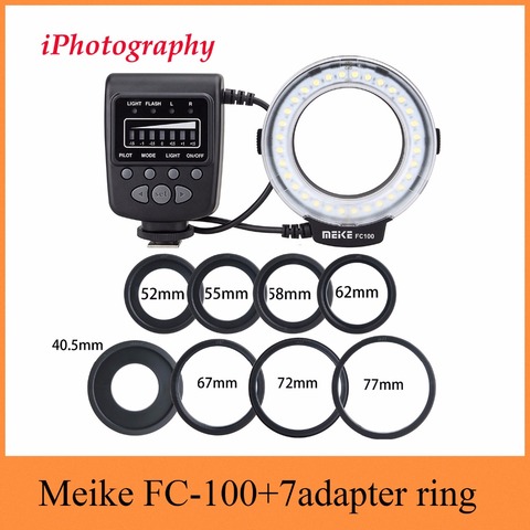 Meike FC-100 FC100 Macro Ring Flash Light for Nikon Canon EOS 650D 600D 60D 7D 550D T4i T3i for Nikon D5300 D7000 D5200 D90 etc ► Photo 1/6