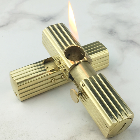 World War I Vintage Brass Automatic bounce ignition gasoline oil lighter Safety screw Collection Gift 80*18mm 130g ► Photo 1/5