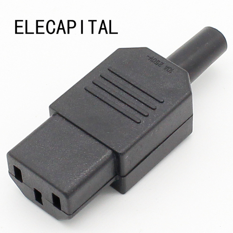 New Wholesale Price Black IEC 320 C13 Female Plug Rewirable Power Connector 3pin Socket 10A /250V ► Photo 1/6