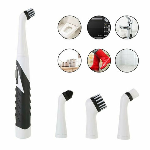 Multifunction Electric Sonic Scrubber Super Cleaning Brush Household Cleaner Brush 4 Brush Heads NEW ► Photo 1/6