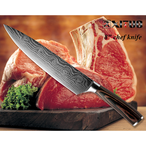 XITUO kitchen knife set chef cutter cooking tool Japanese style  High Carbon Stainless Steel Sanding Laser Pattern Vegetable San ► Photo 1/1