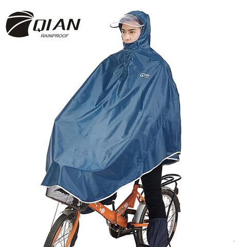 QIAN Men/Women Impermeable Raincoat Electromobile/Bicycle Hooded Rain Poncho Thick Visable Transparent Hood Rain Gear Rain Coat ► Photo 1/6