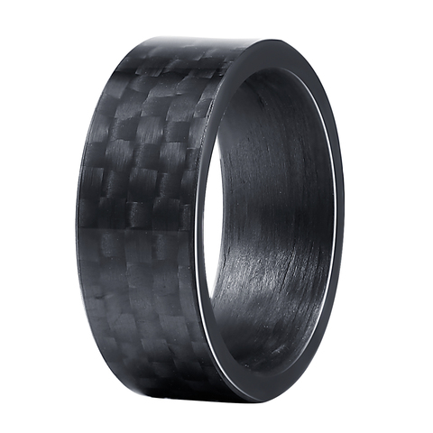 Black Pure Carbon Fiber Rings Men Women Unique Punk Wedding Engagement Band Size 7 to 13 ► Photo 1/1