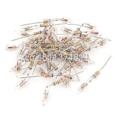 40 Pcs 4x10mm Head Orange Light Neon Bulb Indicator Lamp 100V-220V w Resistor ► Photo 1/1