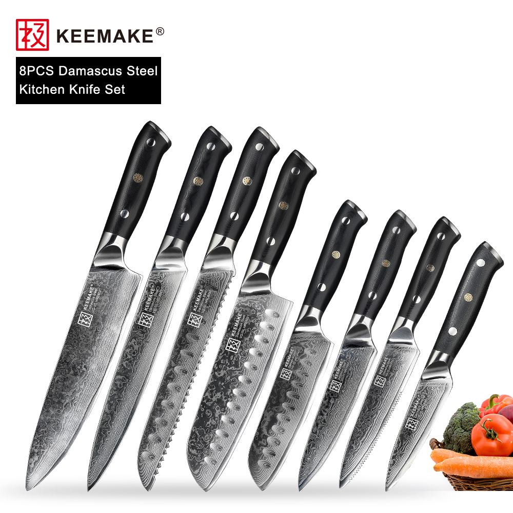 KEEMAKE 1-4PCS/Set Chef's Knives German High Carbon Stainless