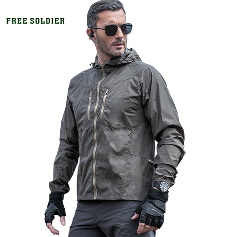 FREE SOLDIER Outdoor Camping Hiking Tactical Military Super Light Skincoat Season UV Protected Jacket Breathable Coat for Men ► Photo 1/6