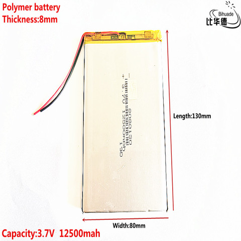3.7V 12500mAh 8080130 Lithium Polymer Li-Po li ion Rechargeable Battery cells For Mp3 MP4 MP5 GPS PSP mobile bluetooth ► Photo 1/5