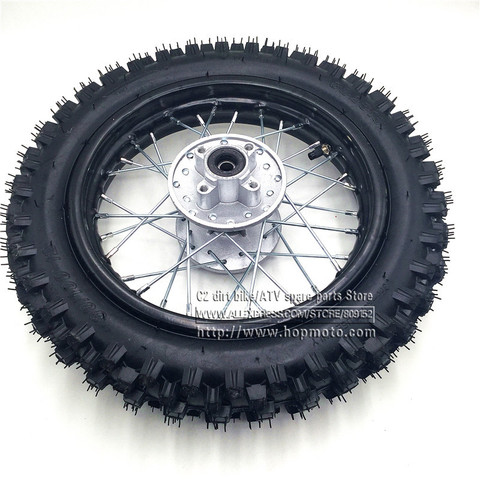 80/100-12 Guangli Tyres 1.85 -12inch Rear Steel Rims Brake Disc Plate Wheel Rims Hub CRF50 APOLLO 110 Kayo Chinese Dirt Pit Bike ► Photo 1/5