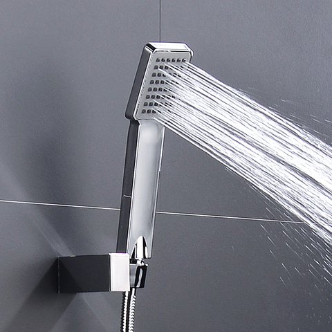 High Quality Square Hand Held Shower Head Water Saving Sprayer Shower Chrome Plated With Hose  Shower Holder ► Photo 1/6