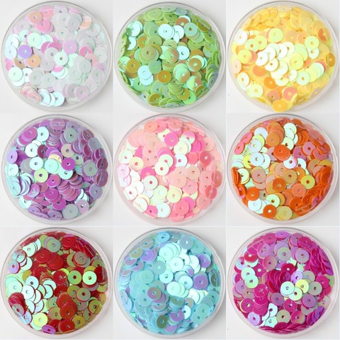 6mm Sequin PVC Colorful Flat Round Loose Sequins Paillettes Sewing Wedding Craft,Kids DIY Slim Filling Material 720Pcs ► Photo 1/6