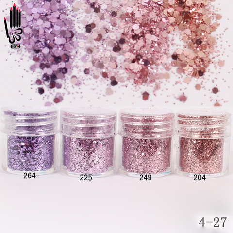 1 Jar/Box 10ml 3D Nail Light Purple Pink Mix Nail Glitter Powder Sequins Powder For Nail Art 300 Colors for Gel Polish 4-27 ► Photo 1/5