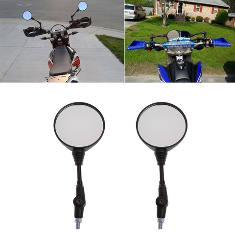 Free shipping Universal 1 Pair Folding Motorcycle Side Rearview Mirror 10mm For Yamaha Honda High Quality ► Photo 1/6