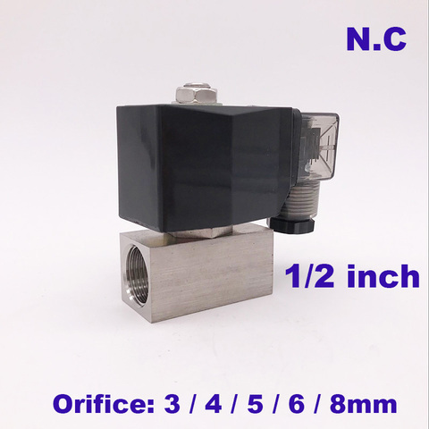 GOGO 12V 24VDC Normally Closed Direct acting Stainless steel Small Gas CE 2 way electric Solenoid Valve 1/2