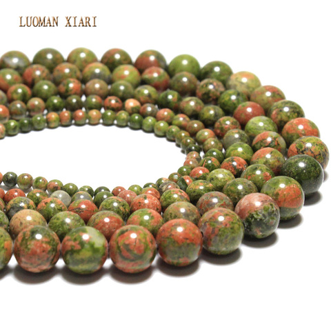 5A Quality Unakite Beads  Natural Stone Beads For Jewelry Making Round Shape Crystal Beads DIY Necklace Bracelet 4/6/8/10/12mm ► Photo 1/6