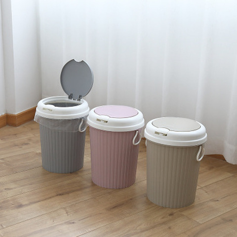 Modern Minimalist Household Clamshell Trash Can 1PC Kitchen Living Room Bedroom Plastic Trash Can Paper Basket Bathroom Storage ► Photo 1/6
