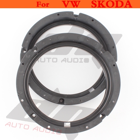 2PCs 6.5'' Front Door Stereo Speaker Mat for Vw Skoda Adapter Plates Bracket Ring Mat Black nylon for Volkswagen Golf ► Photo 1/6