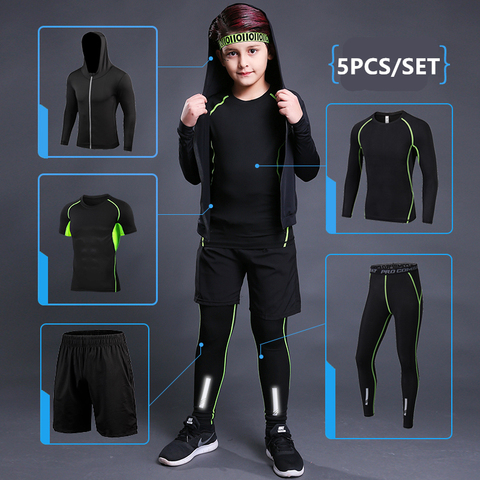 Kids Sports Running Set 2022 Men Sport Suit Jogging Basketball Underwear Sportswear Gym Tights Soccer Tracksuit Training Clothes ► Photo 1/6