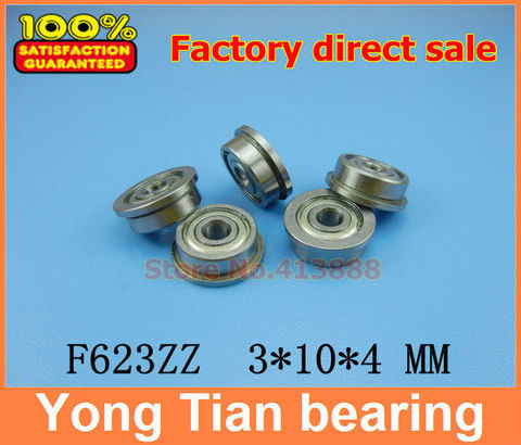 free shipping high quality ABEC-5 Z2V2  F623 ZZ flange bushing ball bearings F623ZZ 3*10*4 mm ► Photo 1/2