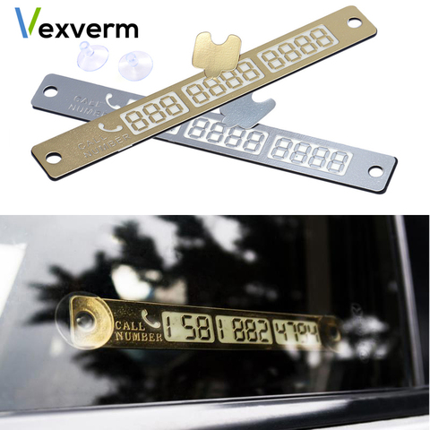 Car Styling Telephone Number Card Sticker 15*2cm Night Luminous Temporary Car Parking Card Plate Suckers Phone Number Card ► Photo 1/6