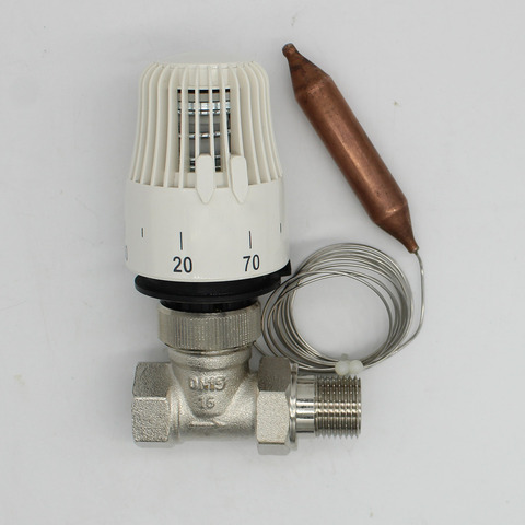 Energy saving 30-70 degree control Floor heating system thermostatic radiator valve M30*1.5 Remote controlle 2way Straight valve ► Photo 1/3