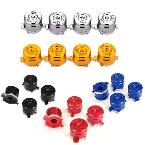 4pieces Aluminum Metal Bullet Buttons Thumb Stick Caps Replacement for Sony Playstation Dualshock 3 4 PS3 PS4 Gamepad Controller ► Photo 1/6