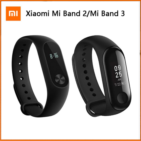 Original Xiaomi Mi Band 3 Mi Band 2 Smart Wristband Big Touch Screen OLED Watch 5ATM Waterproof Message Heart Rate Smartband ► Photo 1/1