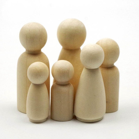 Wooden Dolls Natural Unfinished Wooden Doll Bodies People Shapes DIY Arts Crafts Supplies Kids Toys Christmas Home decorations ► Photo 1/6