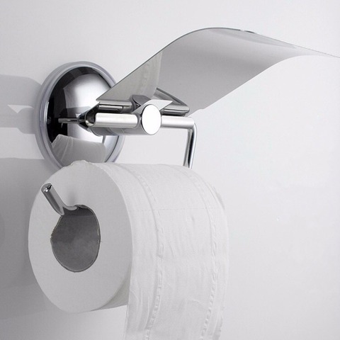 Bathroom Toilet Roll Paper Holder Vacuum Suction Cup Stainless Steel Wall Mount M08 ► Photo 1/1