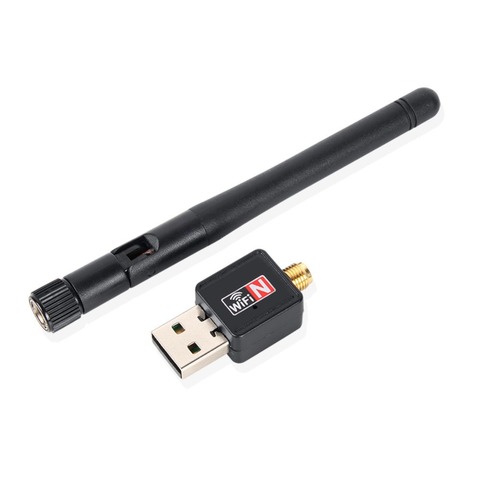 Mini WiFi Adapter 300Mbps 2dBi Antenna PC Laptop USB Wi-Fi Receiver 802.11b/n/g High Gain Ethernet Wireless Network Card ► Photo 1/6