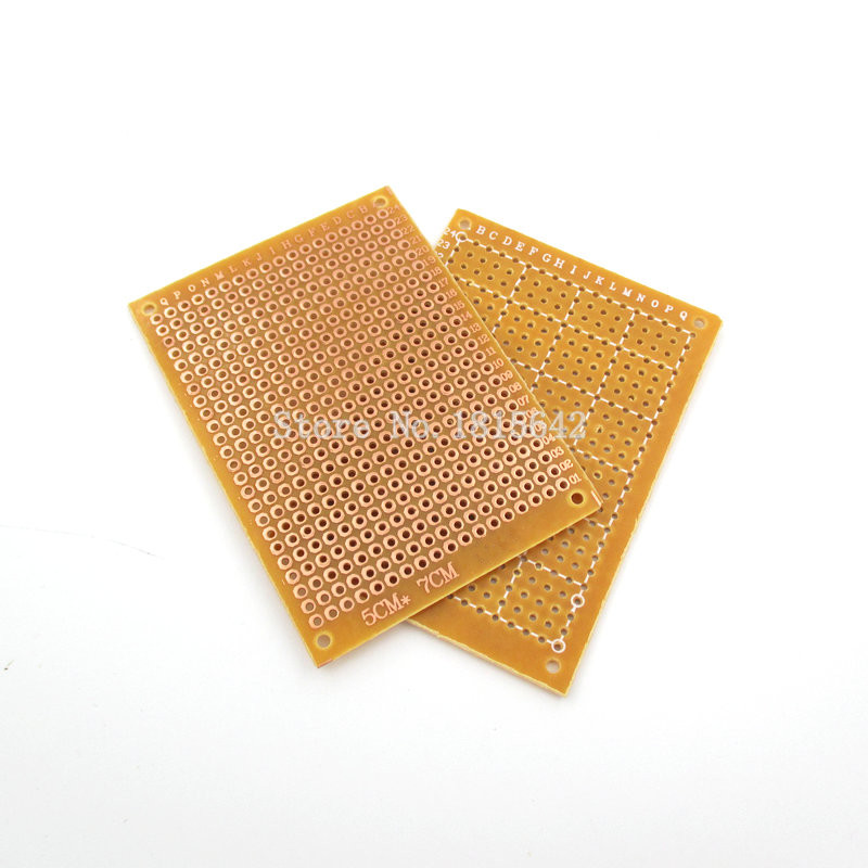 50Pcs DIY Prototype Paper PCB Experiment Matrix Circuit Board 5x7cm WC new