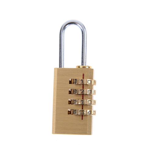 1pc Brass Mini 4 Digits Number Password Code Lock Combination Padlock Pad Lock Resettable for Travelling Bag Door 6cmx2cmx1cm ► Photo 1/6