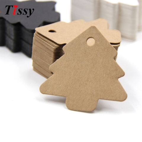 50PCS Tree Shape Paper Tags Kraft Paper Card Labels Paper Cards Tags DIY Christmas/Wedding Party Favors Blank Hang Tag Gifts ► Photo 1/6