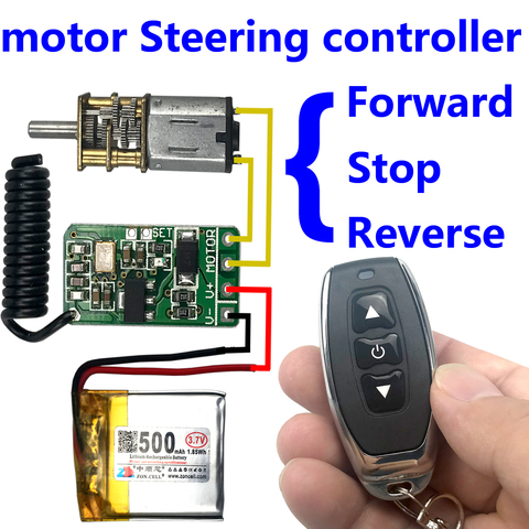 wireless remote control switch 433mhz rf transmitter receiver 3.7v 4.5v 9v 12v motor Forward Reverse steering Controller module ► Photo 1/6
