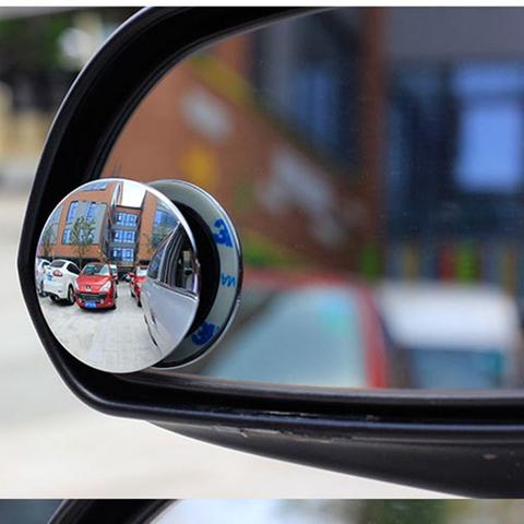2pcs 360 Degree Rotable Rimless Universal wide angle Round blind spot mirror Car Rearview Convex Mirror for parking safety ► Photo 1/6