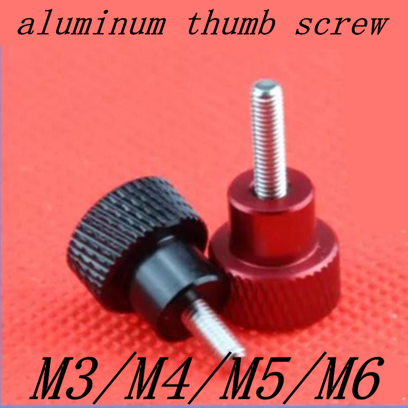 M5 Aluminum Alloy Head Stainless Steel Thread Knurled Thumb Screws Hand Twist 