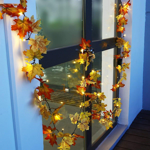 1M 2M 3M 4M Maple Leaf LED Fairy Garland String Light Battery Operated Christmas Holiday Wedding Party Home Decoration lights ► Photo 1/6