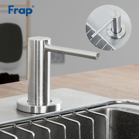 Frap Kitchen Soap Dispenser Bathroom Dispenser for Liquid Soap Lotion Dispensers Tools Stainless Steel Head + ABS Bottle Y35001 ► Photo 1/6