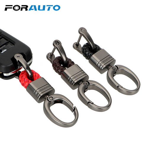 FORAUTO Car Key Holder Key Rings Key Chain Hand Woven Horseshoe Buckle Keychain Car Keyring Gift Creative Auto Accessories ► Photo 1/6