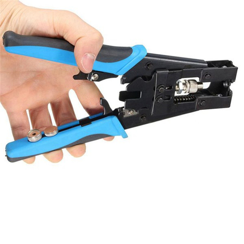 1Pc Durable Coax Compression Crimper Tool BNC/RCA/F Crimp Connector RG59/58/6 Cable Wire Cutter Adjustable Crimping Plier Tools ► Photo 1/1